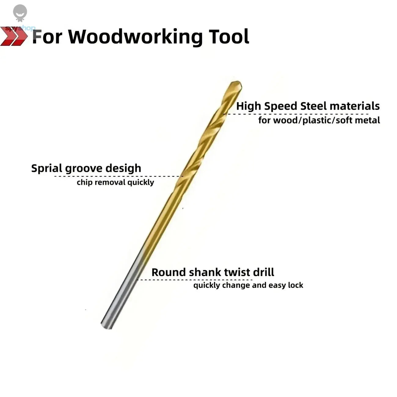 50pc Titanium Plated Twist Drill Set 1-3mm Small Drill Bit Electric Drill Drill Tool DIY Woodwork Drill and Open Drill Bit
