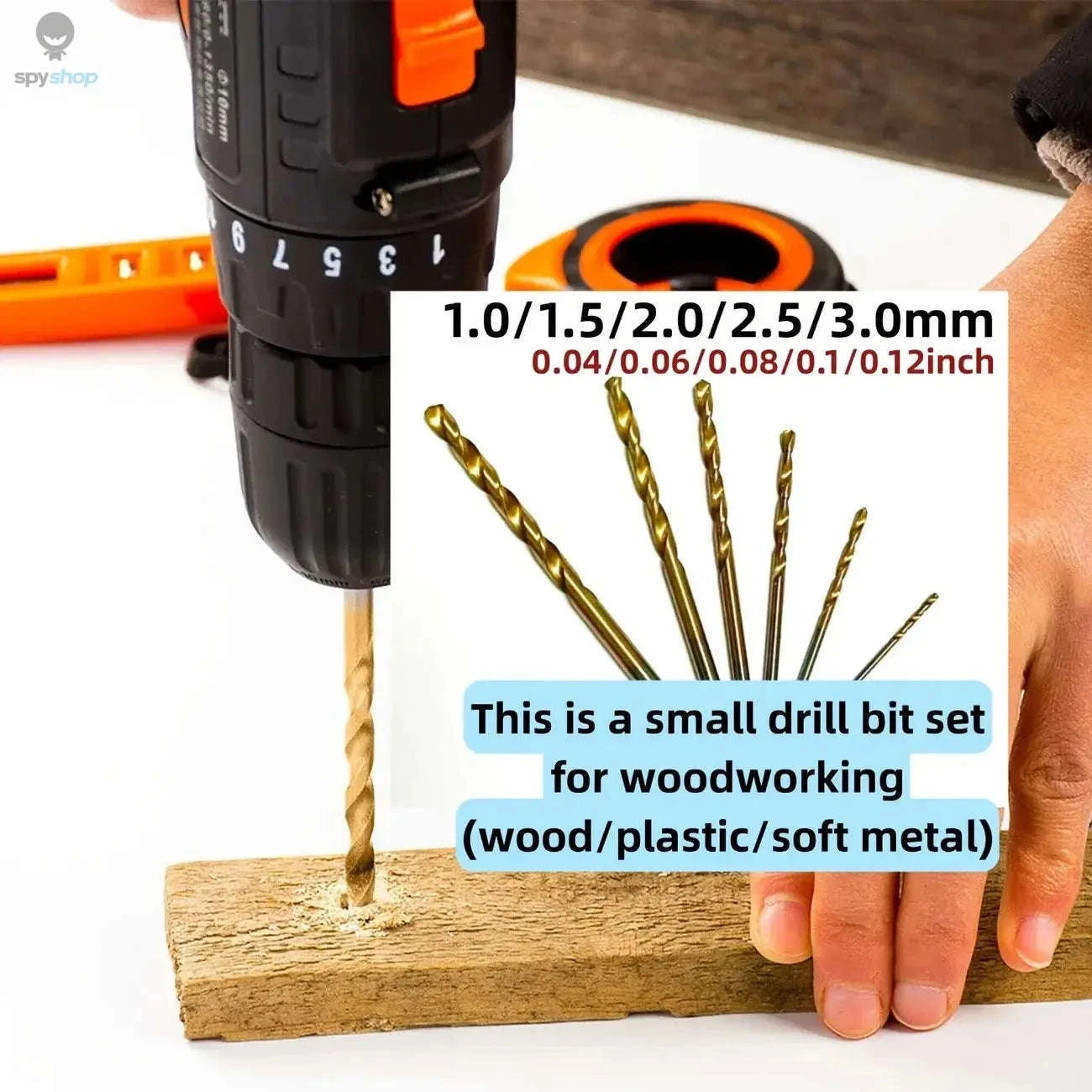 50pc Titanium Plated Twist Drill Set 1–3mm Small Bits-50pcs