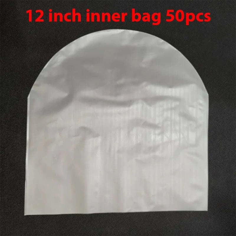 50Pcs 12 Inch HDPE Vinyl Record Inner Sleeves Anti-Static OPP Plastic Thickened 8 Silk Protective Bags for Audio Storage-30.8x30.8cm