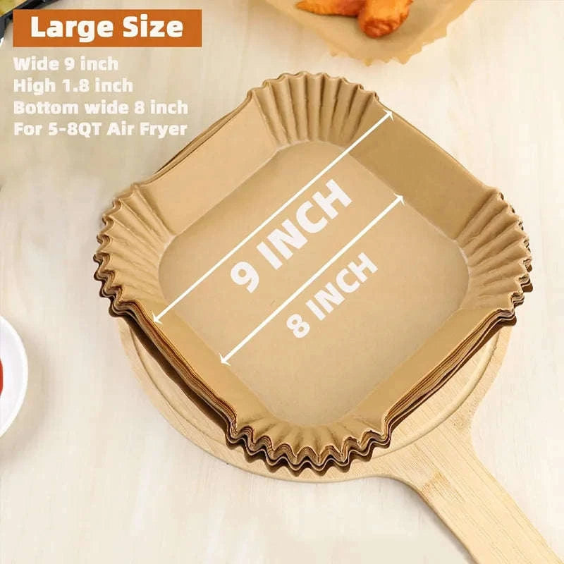 50pcs Air Fryer Liners 20cm Non-Stick Parchment Paper-United States