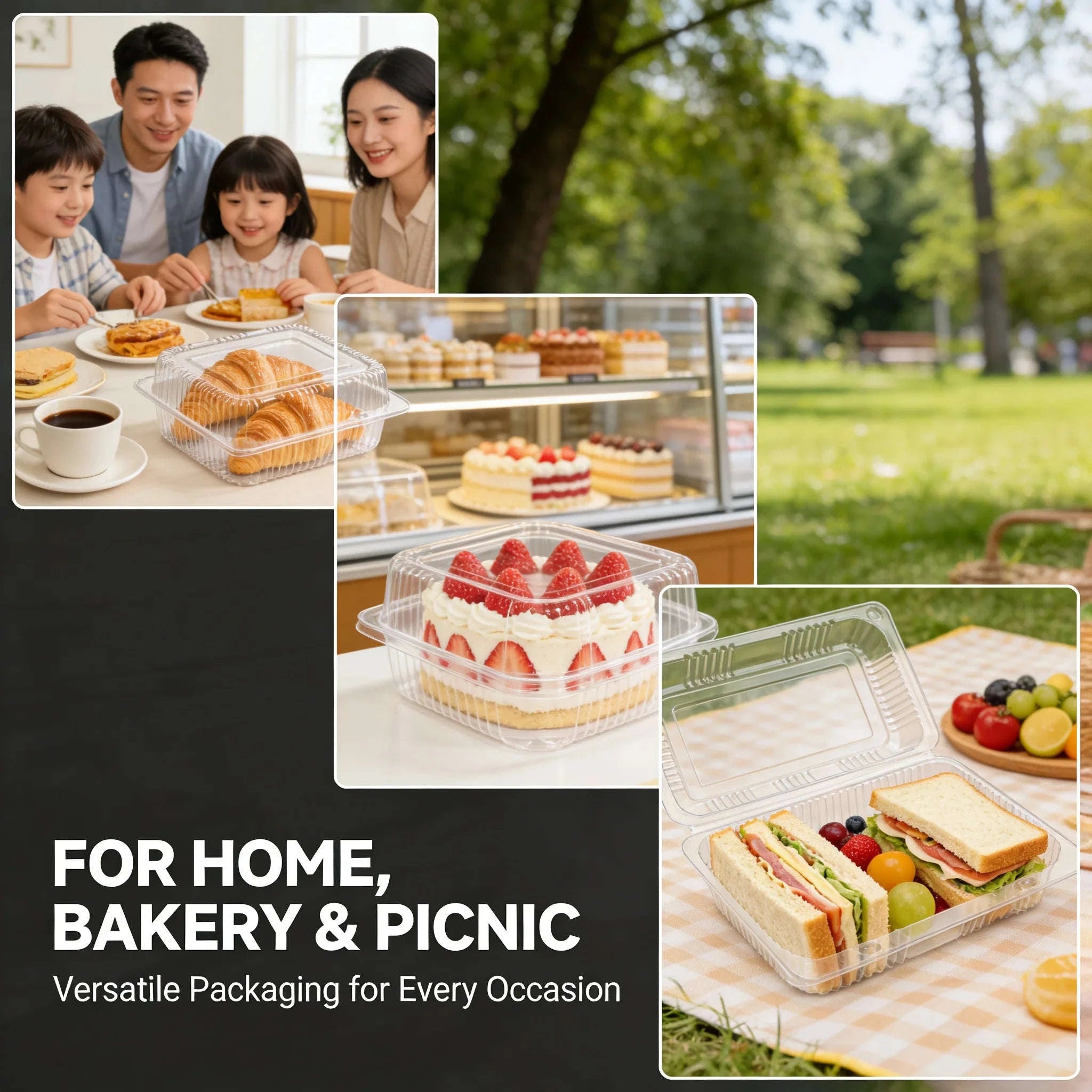 50pcs Clear Plastic Clamshell Food Containers for Takeout & Storage-3packs / United States