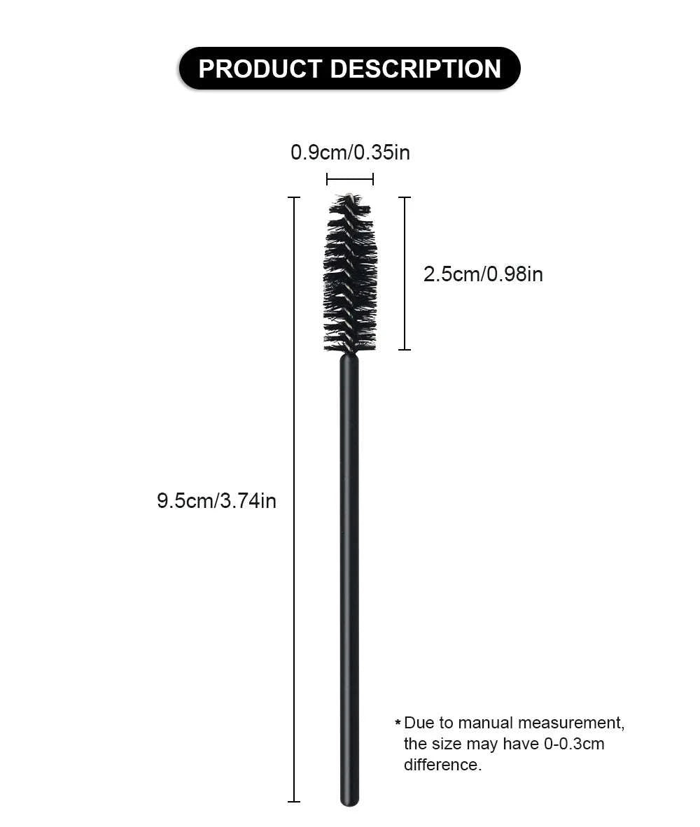 50Pcs Disposable Eyelash Brush Soft Head Crystal Extension Wand Makeup Tool-White Pink