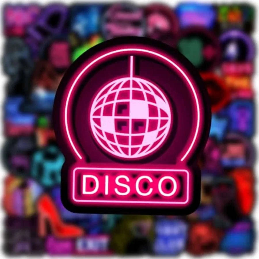 50pcs Neon Vinyl Stickers Waterproof Set for Laptop Bottle & More-United States / Neonc