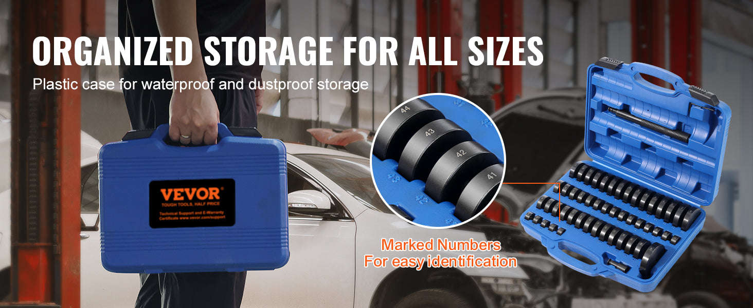 52-Piece Bushing Bearing and Seal Driver Set, 18-65 mm & 74 mm-52 / United States