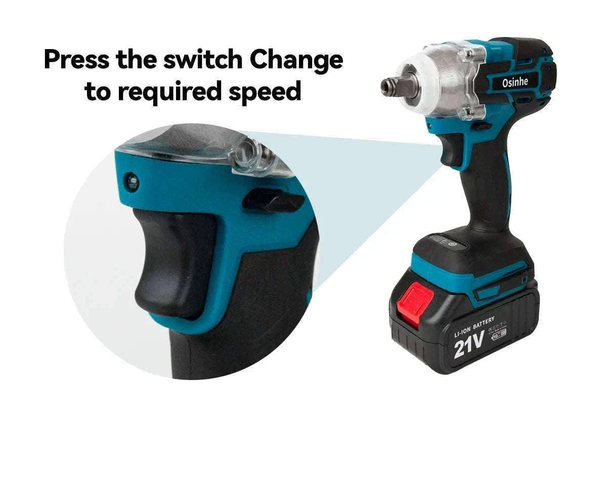 520N·m Cordless Brushless Impact Wrench for Fastening Jobs-2 Battery EU Set / Poland / EU