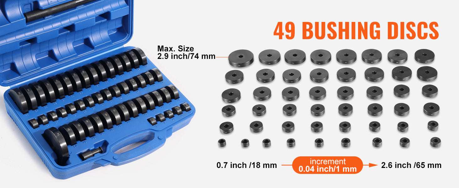 52PCS Bearing and Seal Driver Set 18–65mm Bushing Installer Kit-52PCS / United States