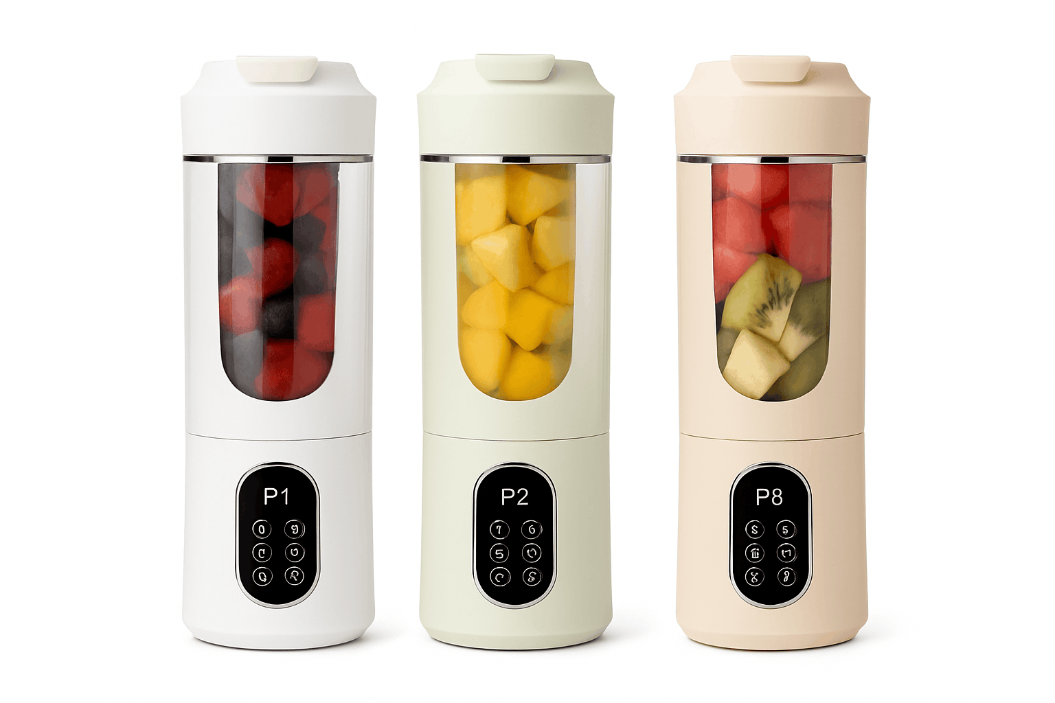 530ml Portable Wireless USB Charging Juicer Blender-White 7.4V / United States