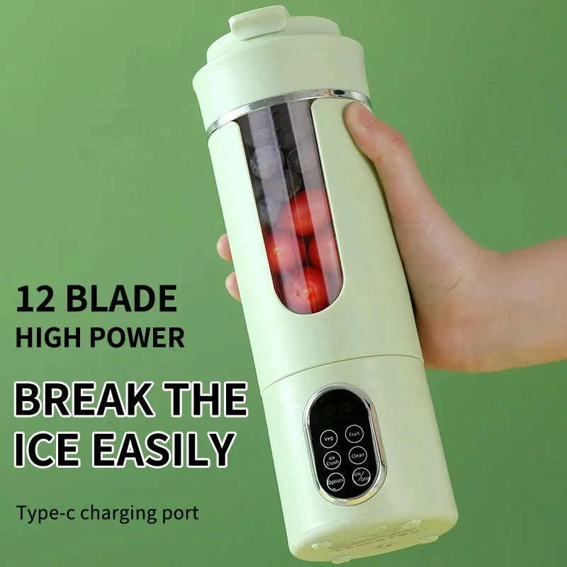 530ml Portable Wireless USB Charging Juicer Blender-White 7.4V / United States