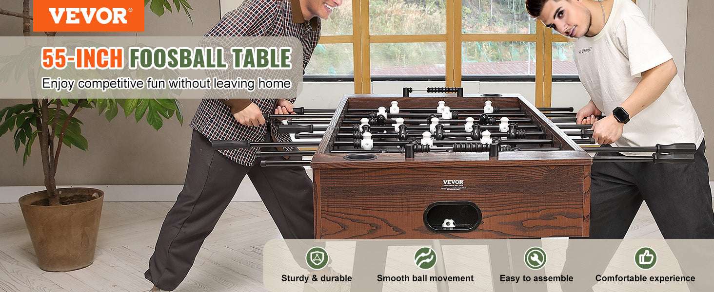 55 Inch Foosball Table for Home Game Room Fun and Family Play-CZECH REPUBLIC
