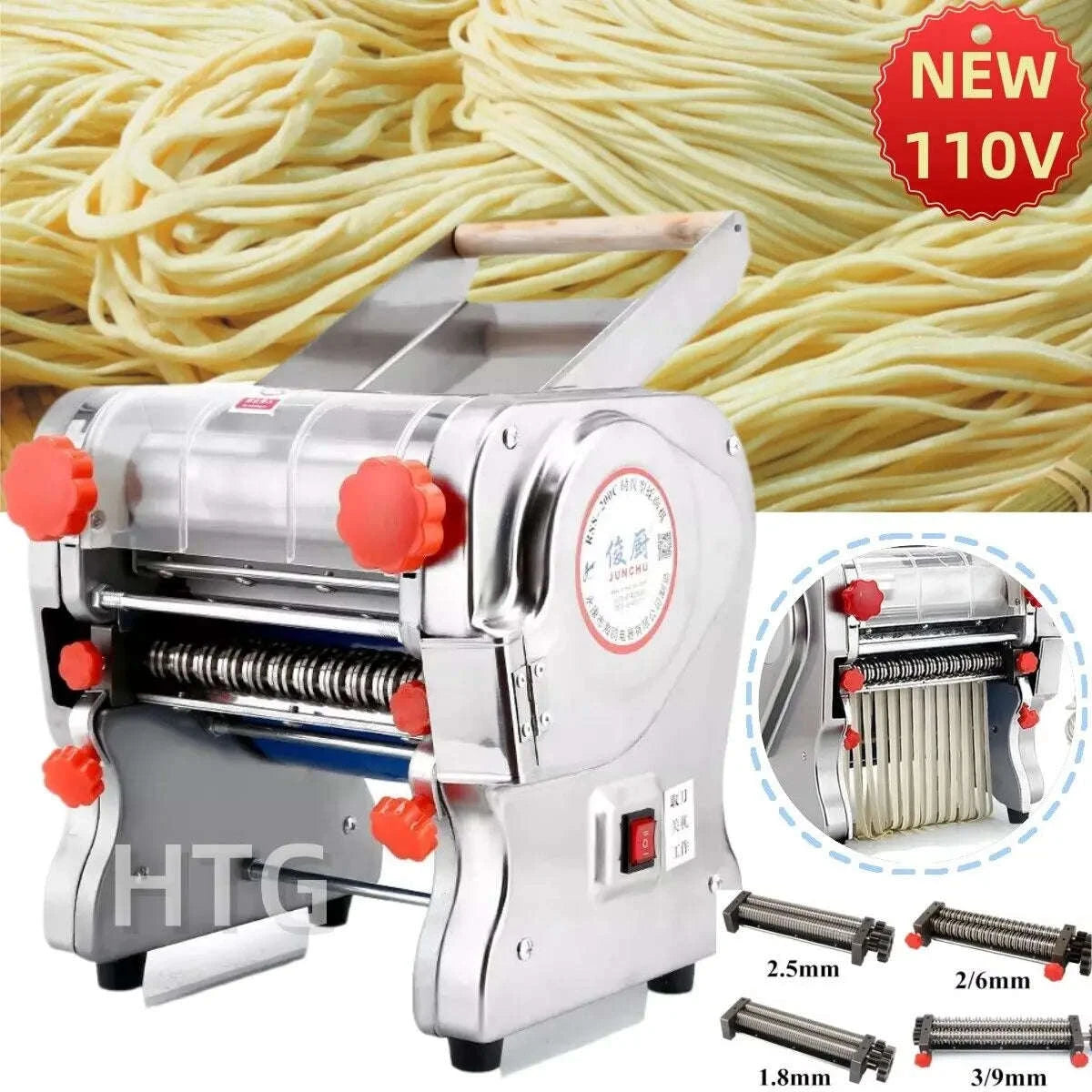 550W Electric Pasta Maker Noodle Machine with Adjustable Thickness-width 24cm 2mm 6mm / US / 110 V|United States
