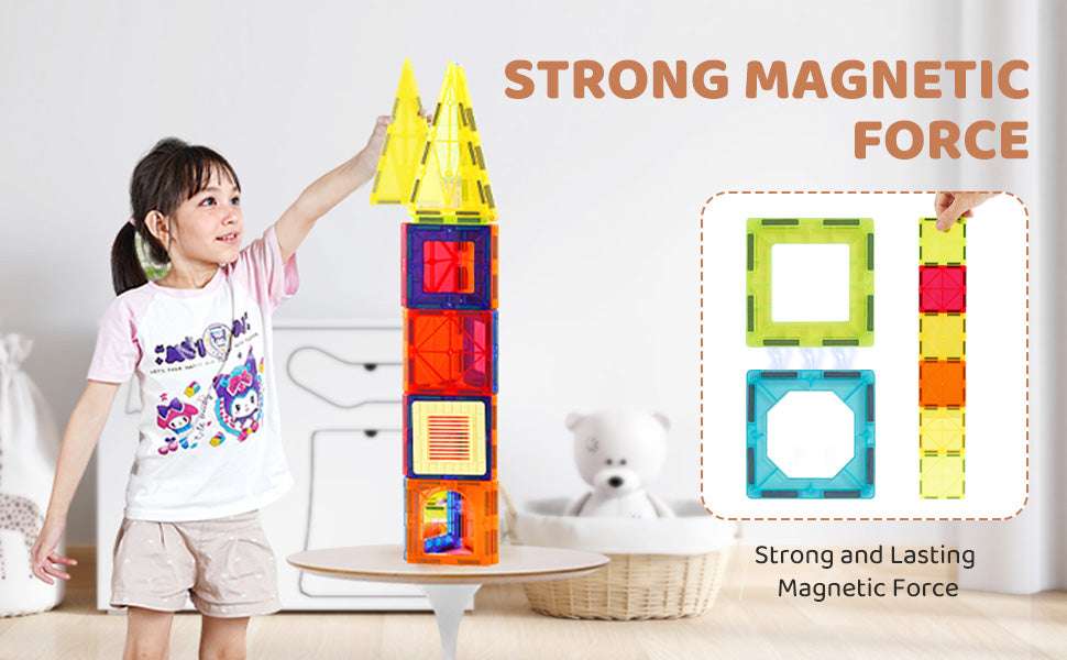 55pcs Magnetic Building Tiles Set for Creative Learning and Play-55pcs / Poland