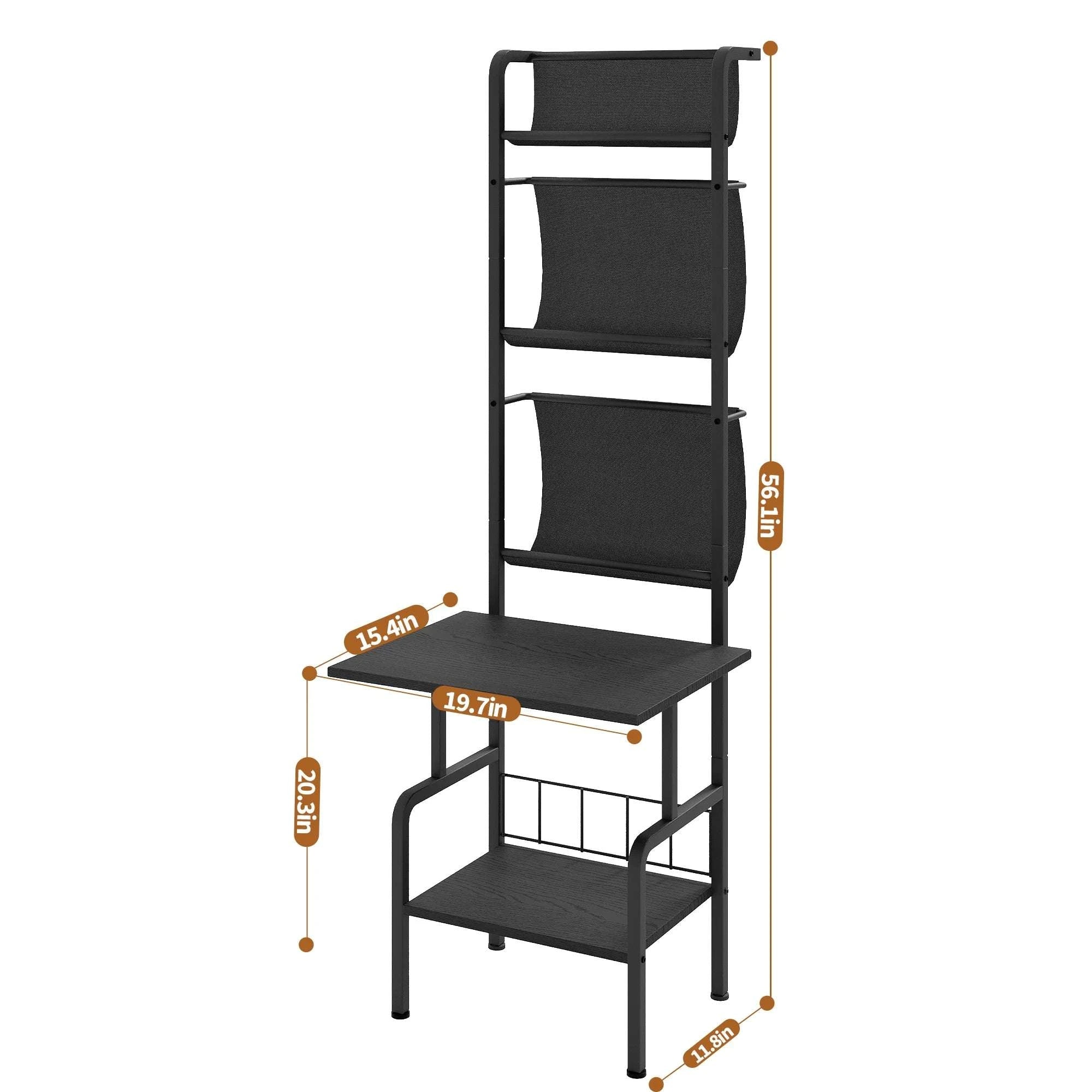 57" Standing CD & Vinyl Storage Rack with Multi-Tier Shelves-black / United States