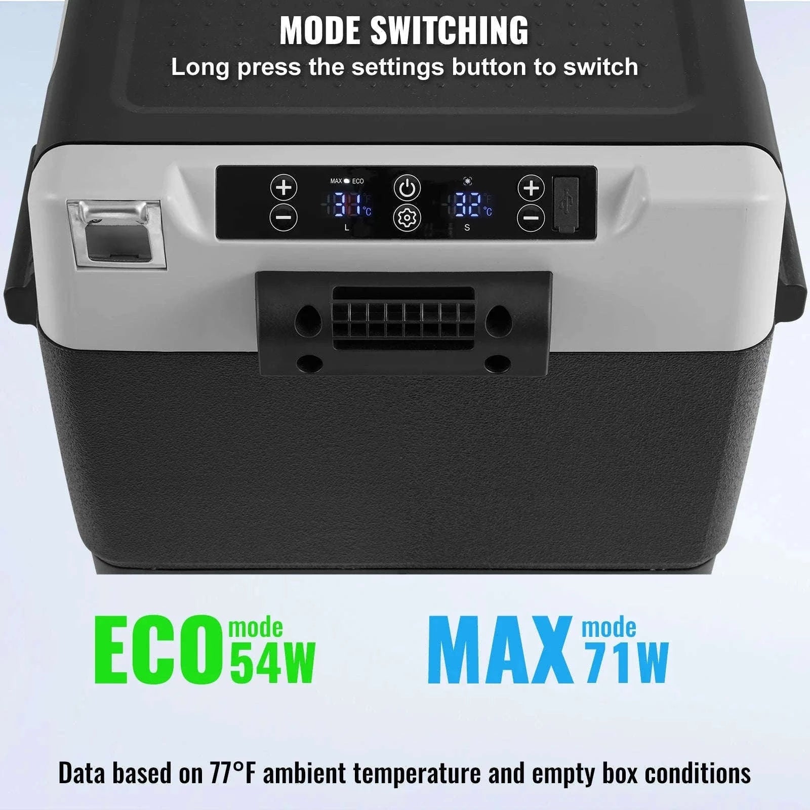 58L Portable Car Refrigerator Dual Zone Compressor Cooler-58 L / france