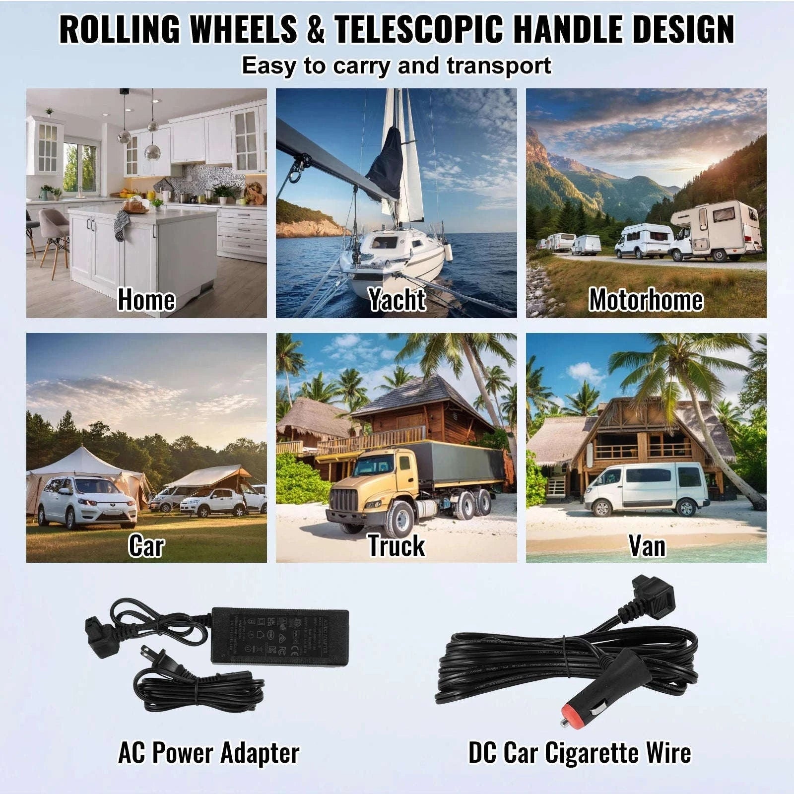 58L Portable Car Refrigerator Dual Zone Compressor Cooler-58 L / france