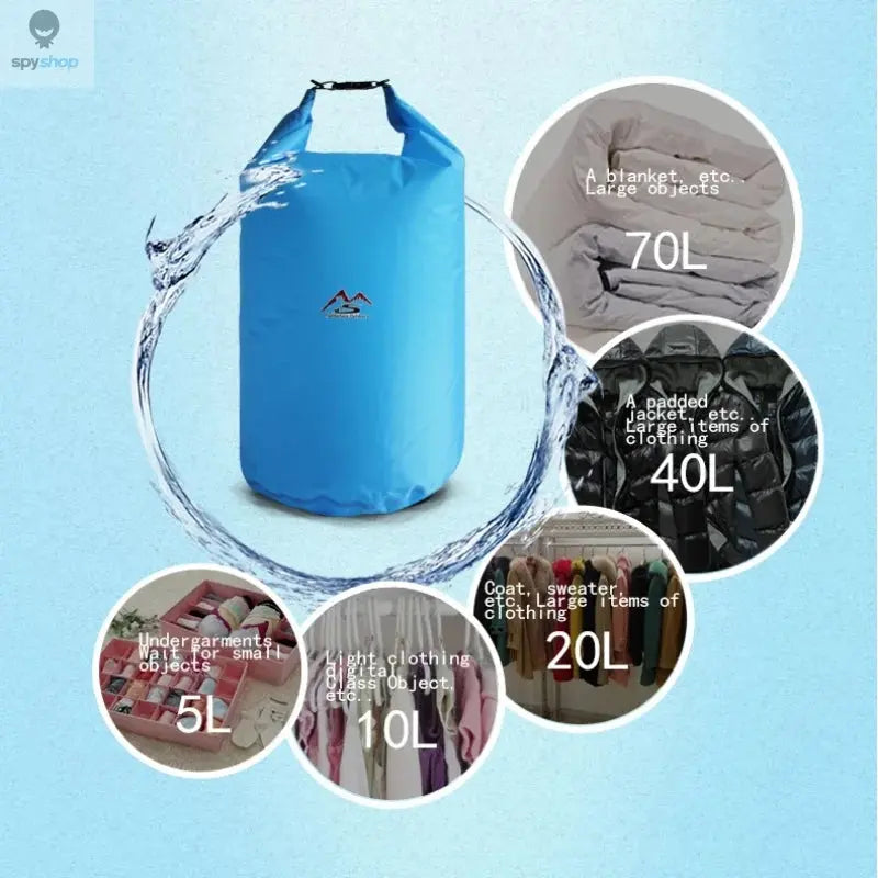 5L10L20L40L70L Waterproof Dry Bag Sack for Camping Drift Trekking Swimming Rafting Kayak River Trekking Fishing Outdoor Waterbag