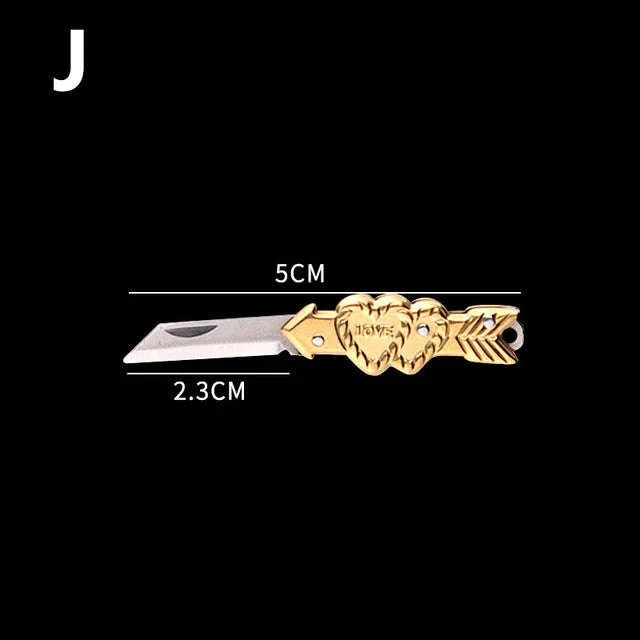 5cm Acrylic Mini Folding Knife Pendant for Outdoor Use-Color Wood
