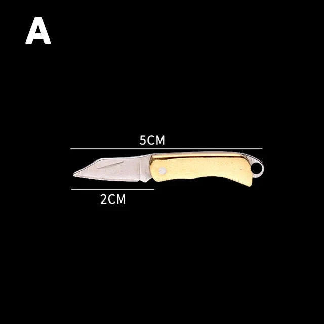 5cm Acrylic Mini Folding Knife Pendant for Outdoor Use-Color Wood