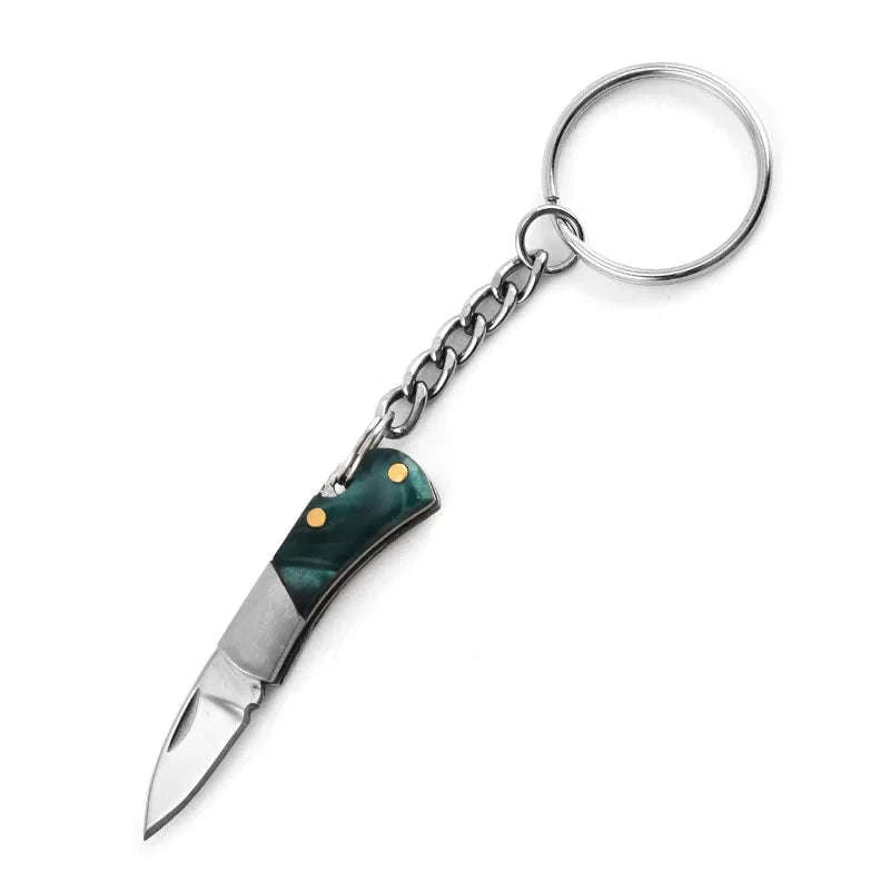 5cm Acrylic Mini Folding Knife Pendant for Outdoor Use-Color Wood