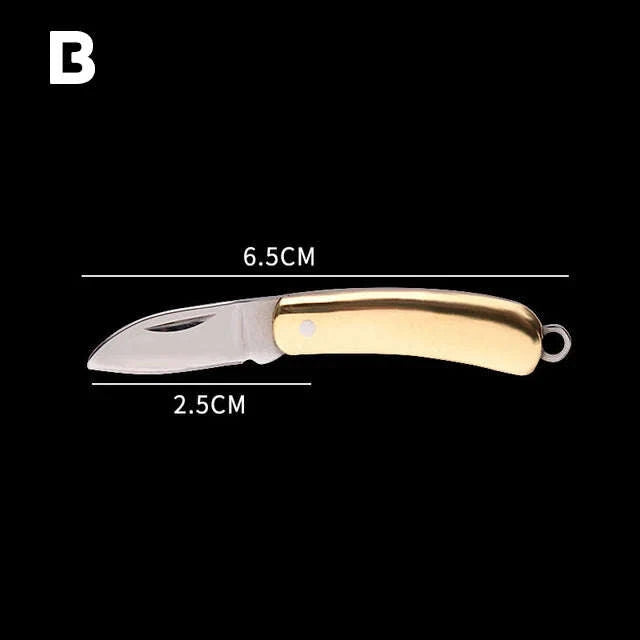 5cm Acrylic Mini Folding Knife Pendant for Outdoor Use-Color Wood