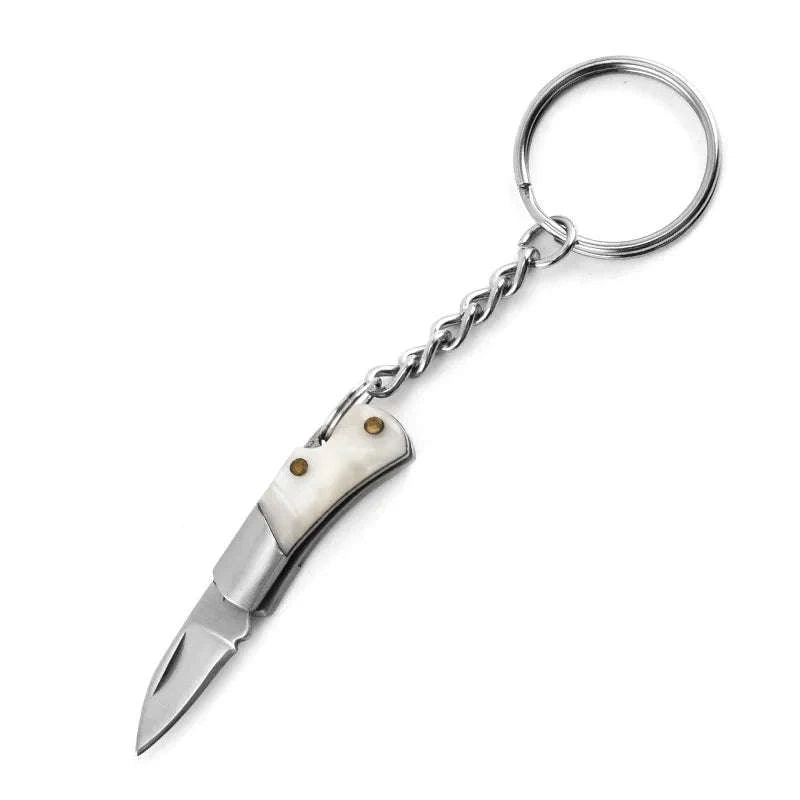 5cm Acrylic Mini Folding Knife Pendant for Outdoor Use-Color Wood
