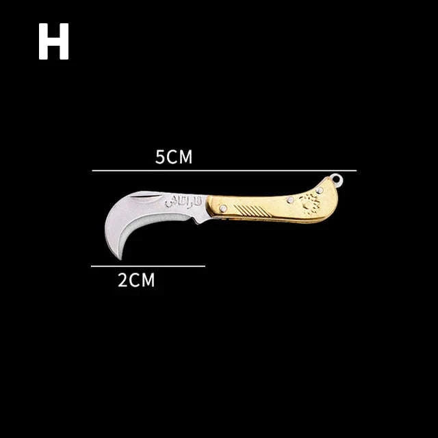 5cm Acrylic Mini Folding Knife Pendant for Outdoor Use-Color Wood
