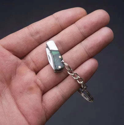 5cm Acrylic Mini Folding Knife Pendant for Outdoor Use-Color Wood