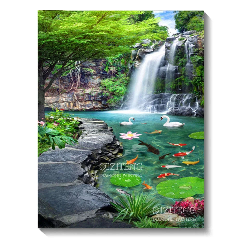 5D Forest Landscape Diamond Painting Kit-FDX3693 / 50x70cm Square