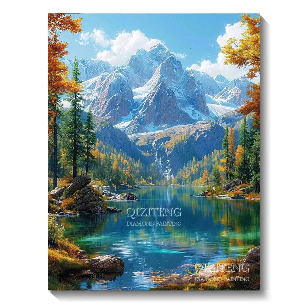 5D Forest Landscape Diamond Painting Kit-FDX3693 / 50x70cm Square