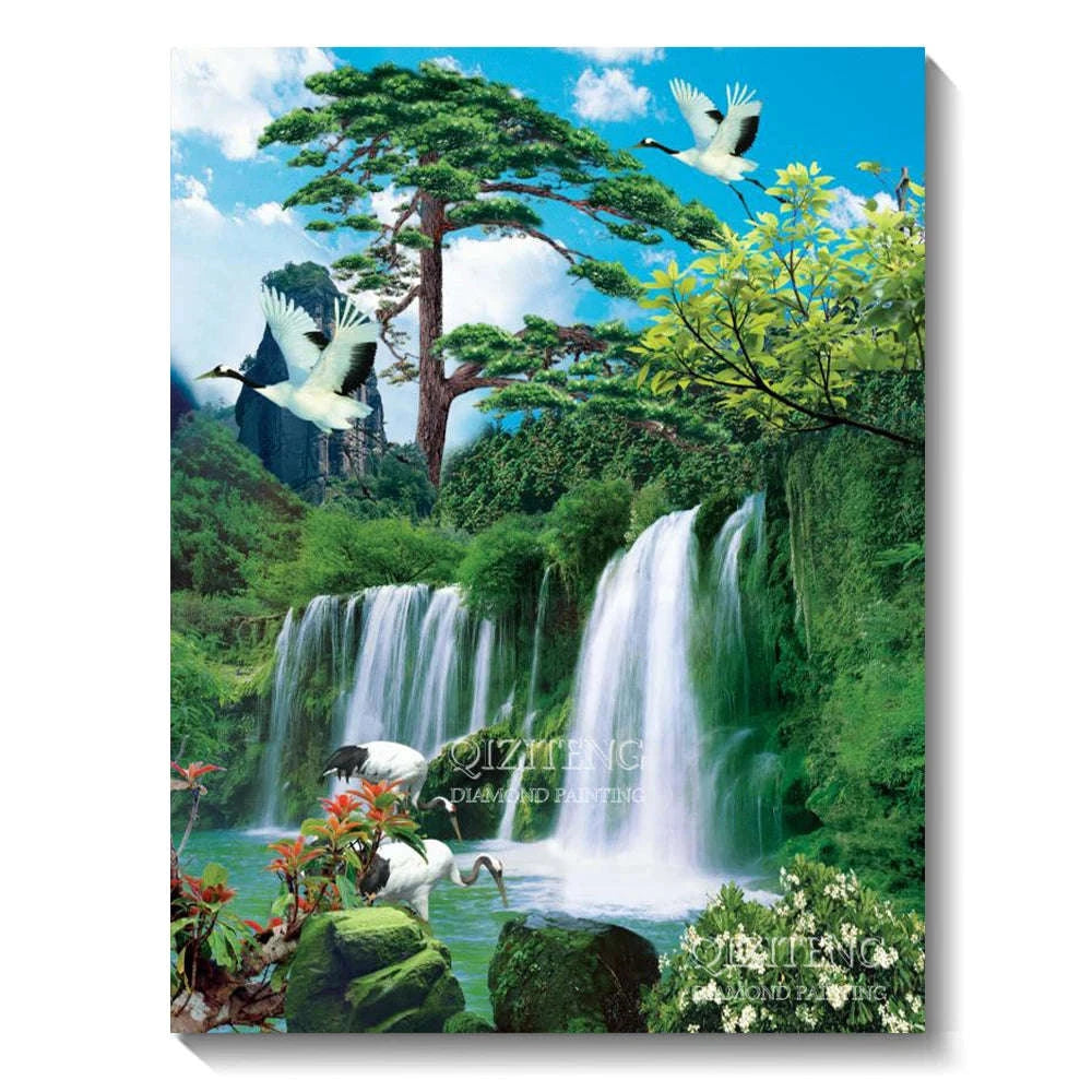 5D Forest Landscape Diamond Painting Kit-FDX3693 / 50x70cm Square