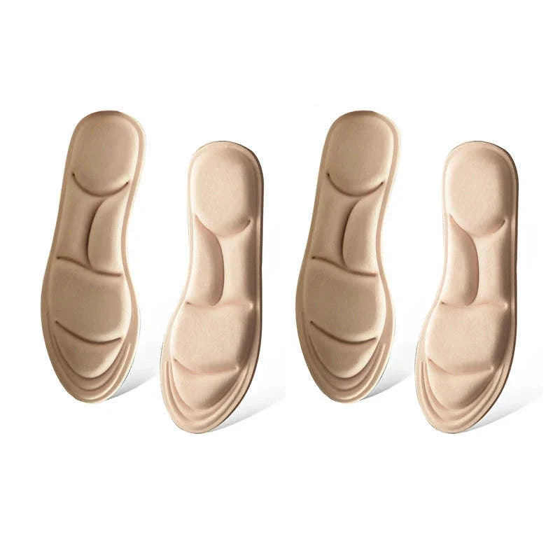 5D Massage Memory Foam Insoles for Shoes-2pairs-Beige / EU39-40