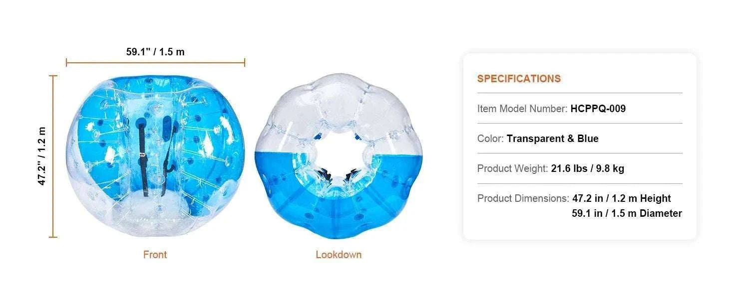 5FT Inflatable Bumper Ball for Teens & Adults Bubble Soccer Fun-red and clear / GERMANY