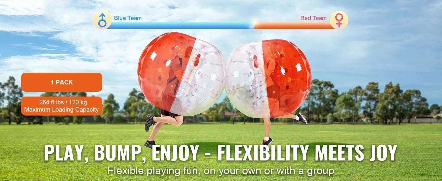 5FT Inflatable Bumper Ball for Teens & Adults Bubble Soccer Fun-red and clear / GERMANY