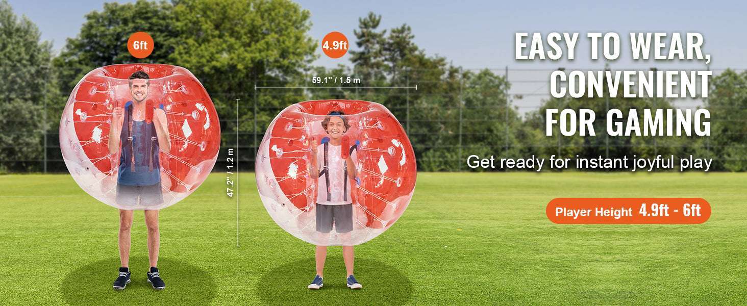 5FT Inflatable Bumper Ball for Teens & Adults Bubble Soccer Fun-red and clear / GERMANY