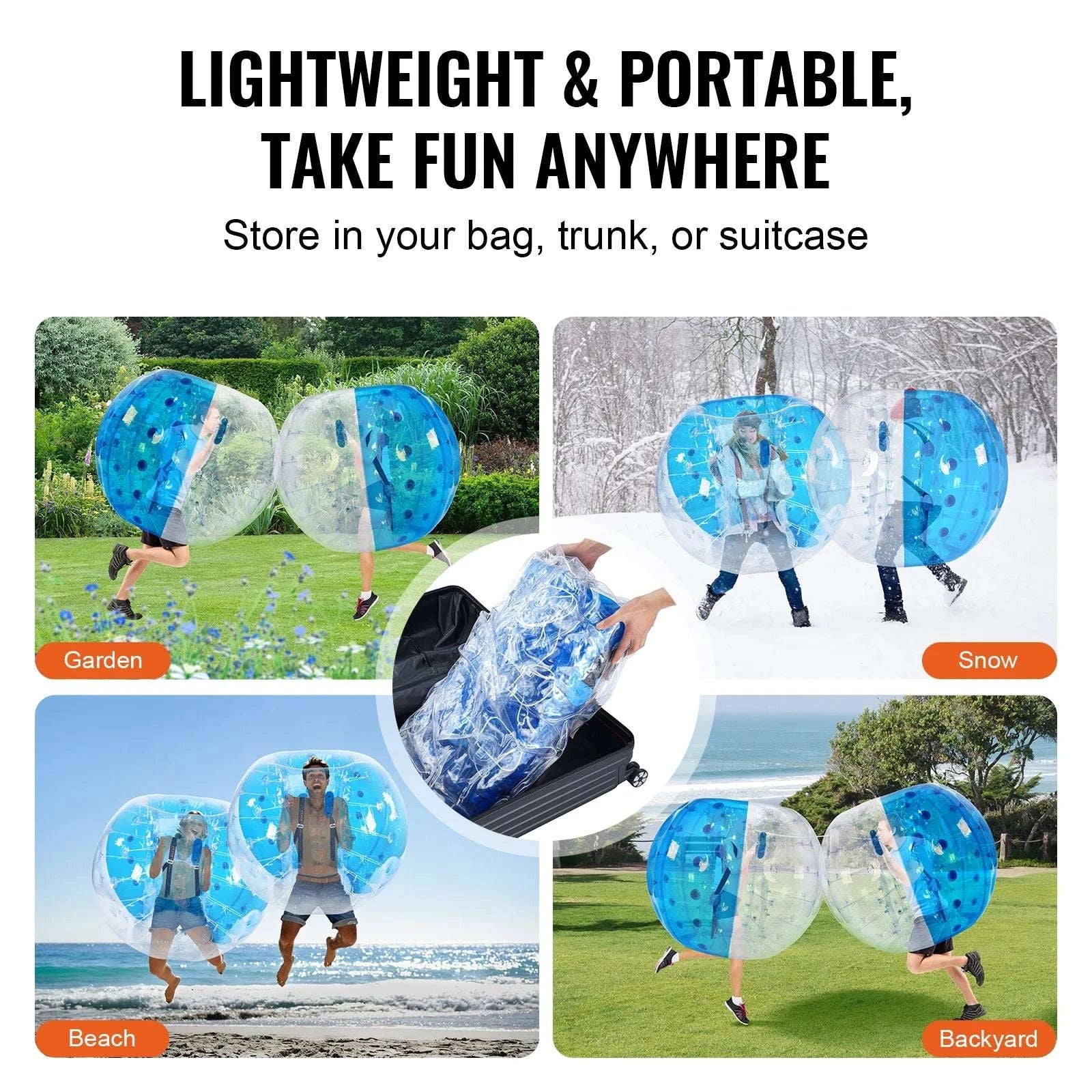 5FT Inflatable Bumper Ball for Teens & Adults Outdoor Fun-Red / United States