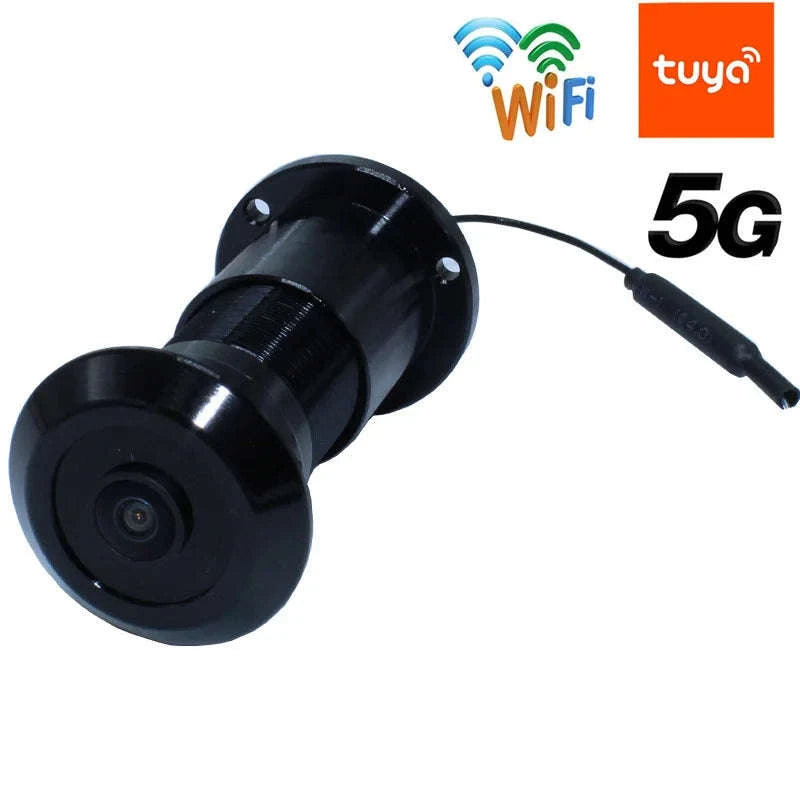 5G Tuya Door Eyehole Security Camera 1080P HD-black