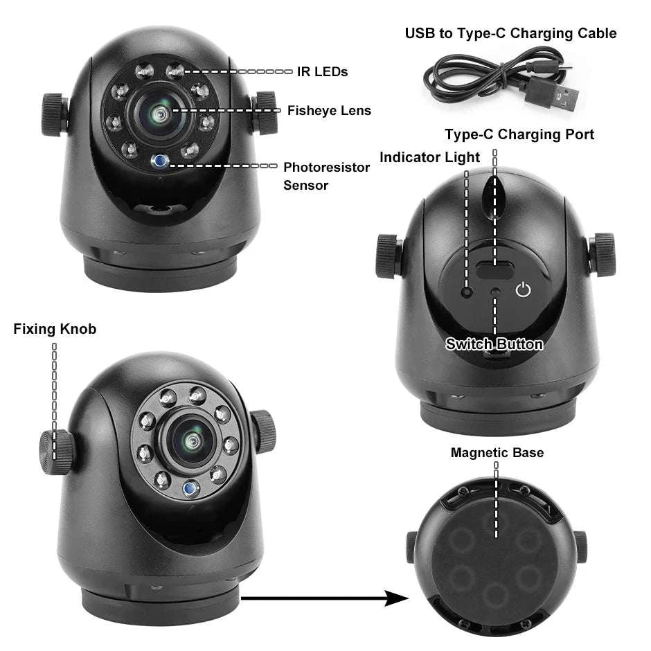 5G WiFi Magnetic Wireless Rear View Camera for Trailer RV Truck-China Mainland