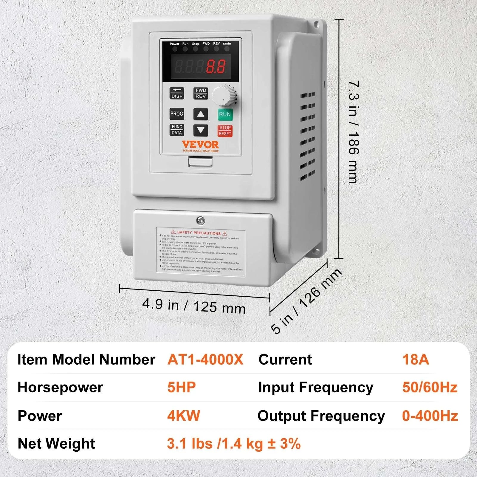 5HP 4KW Variable Frequency Drive 220V Single to 3 Phase Motor Control-10HP 220V / United States