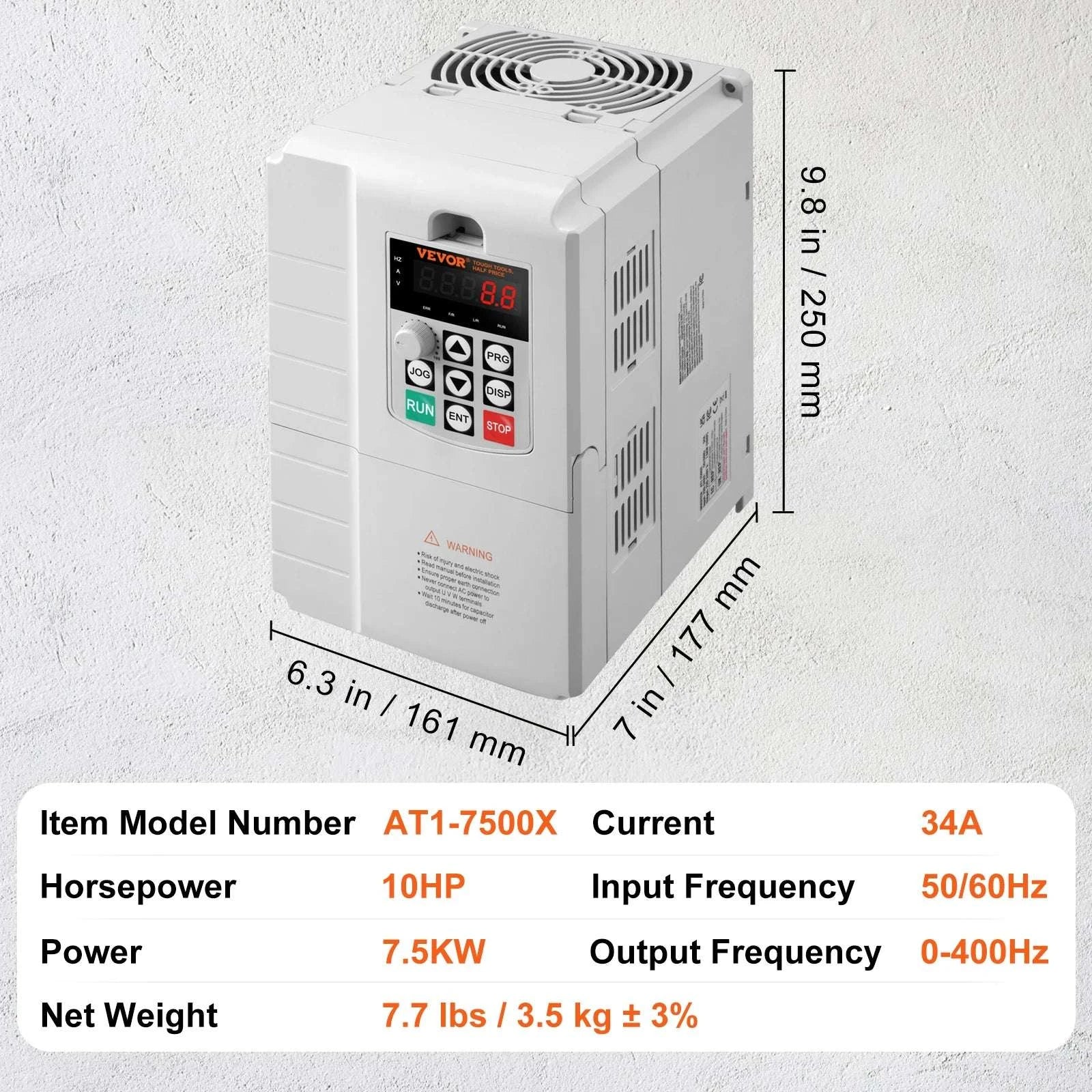 5HP 4KW Variable Frequency Drive 220V Single to 3 Phase Motor Control-10HP 220V / United States