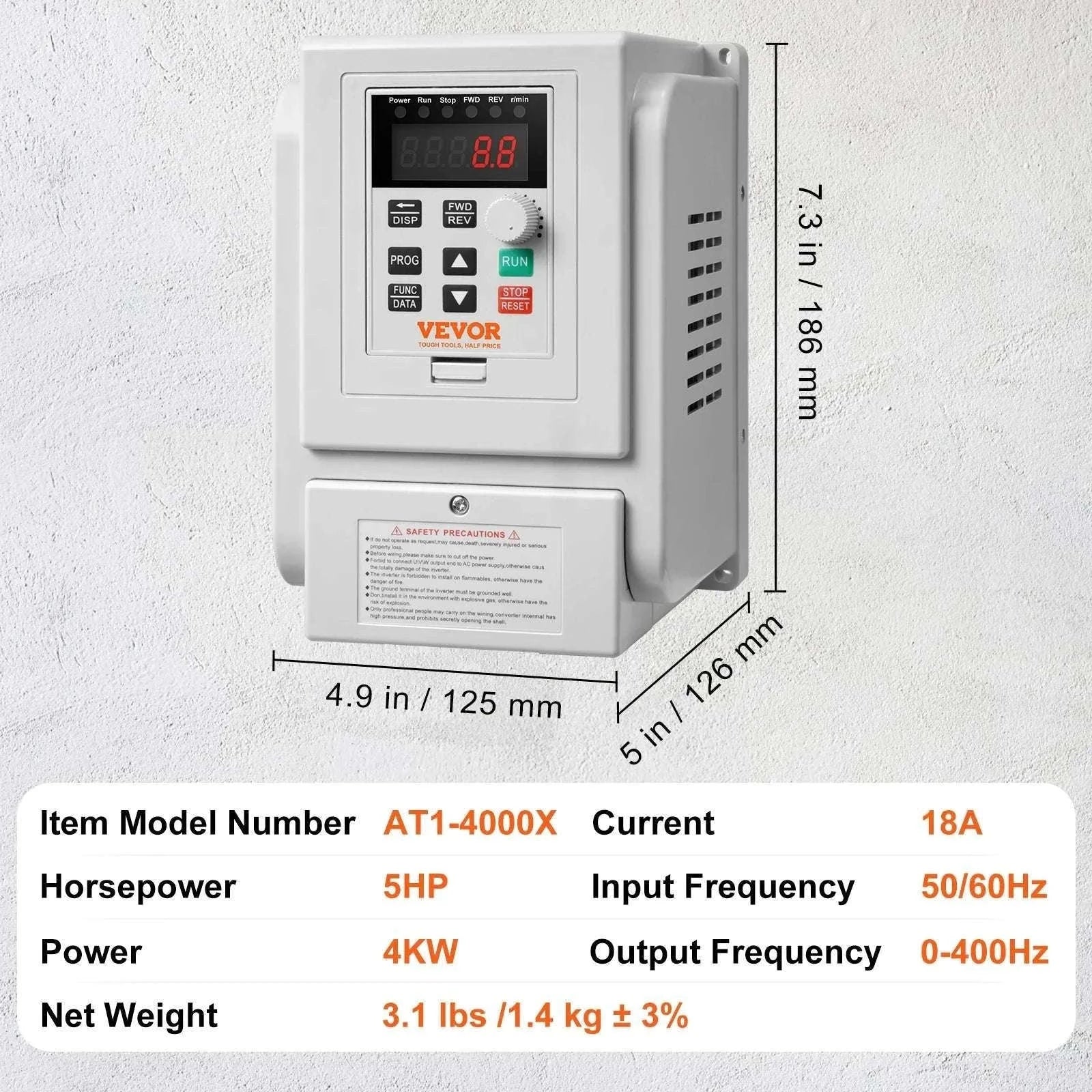 5HP 4KW Variable Frequency Drive 220V Single to 3 Phase Motor Control-10HP 220V / United States