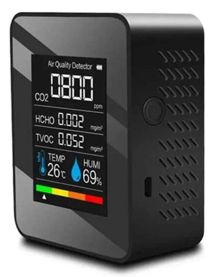 5in1 CO2 Meter Digital Air Quality Monitor-WHITE