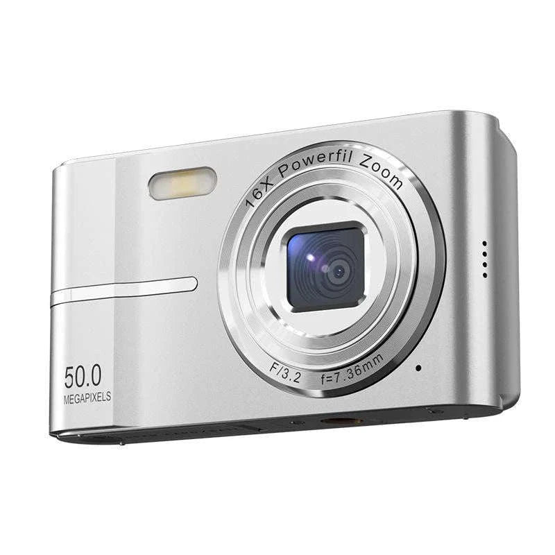 5K 50MP Mini Digital Camera with 16X Zoom, 2.4 Inch IPS Display & Flash-Only Charging Cable
