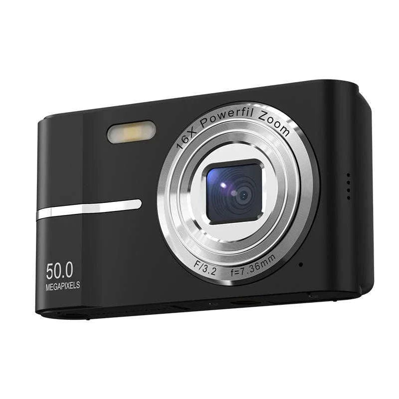 5K 50MP Mini Digital Camera with 16X Zoom, 2.4 Inch IPS Display & Flash-Only Charging Cable