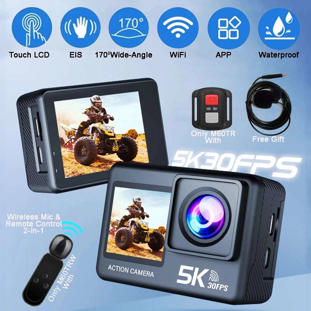 5K Action Camera 4K60FPS Dual Screen Waterproof WiFi Sports Cam-M60TR Option 5
