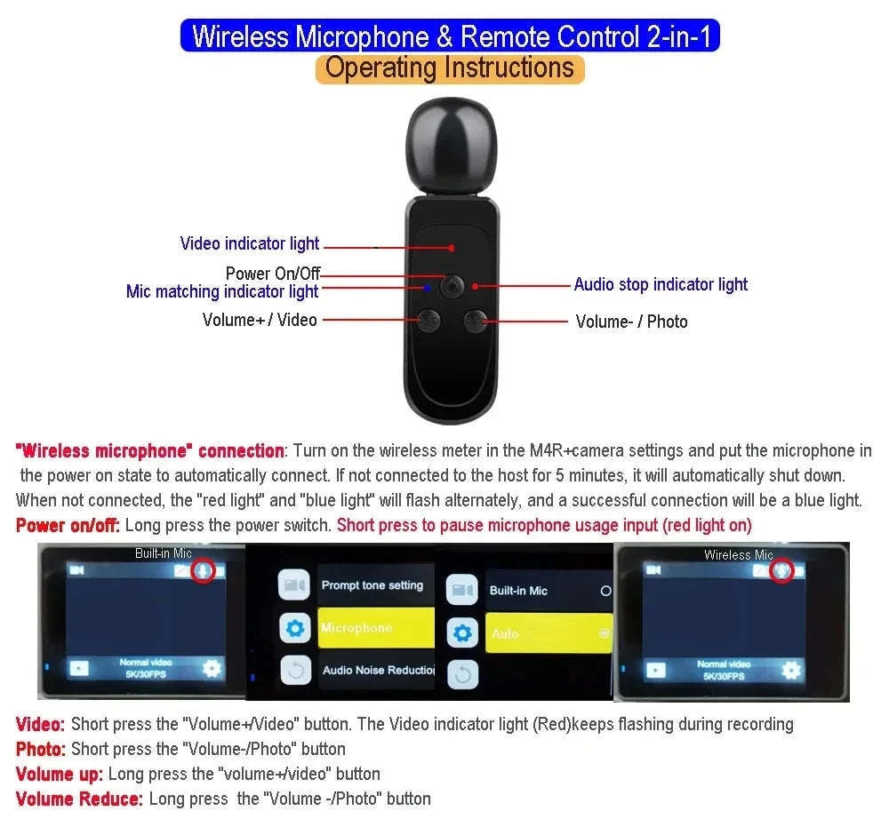 5K Action Camera 4K60FPS Dual Screen Waterproof WiFi Sports Cam-M60TR Option 5