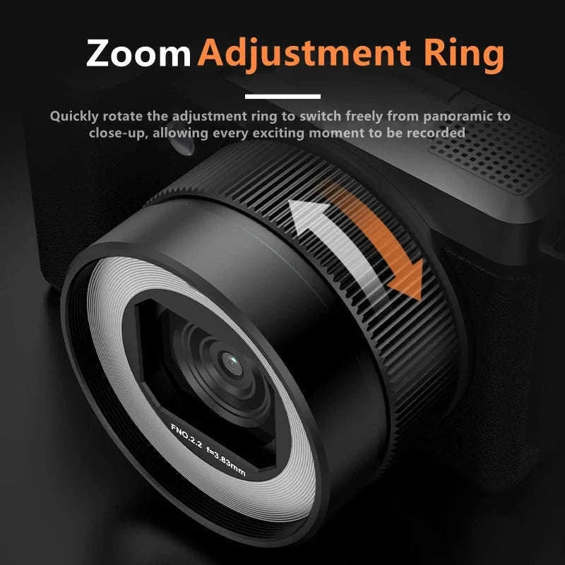 5K Digital Camera 80MP Dual Lens with Flip Screen & WiFi-Black / With 128G TF Card