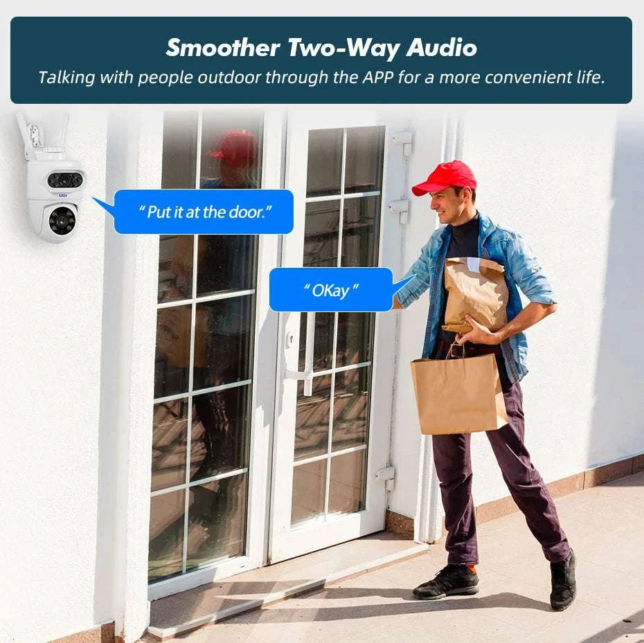 5K Dual Lens Outdoor PTZ Security Camera with WiFi & Night Vision-5K With 32GB Card / US Plug