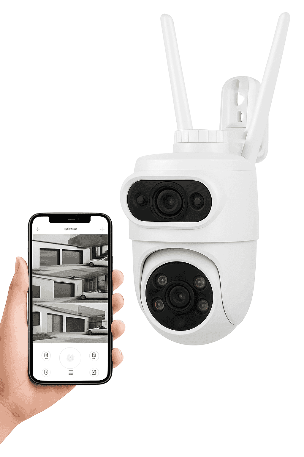 5K Dual Lens Outdoor PTZ Security Camera with WiFi & Night Vision-5K With 32GB Card / US Plug