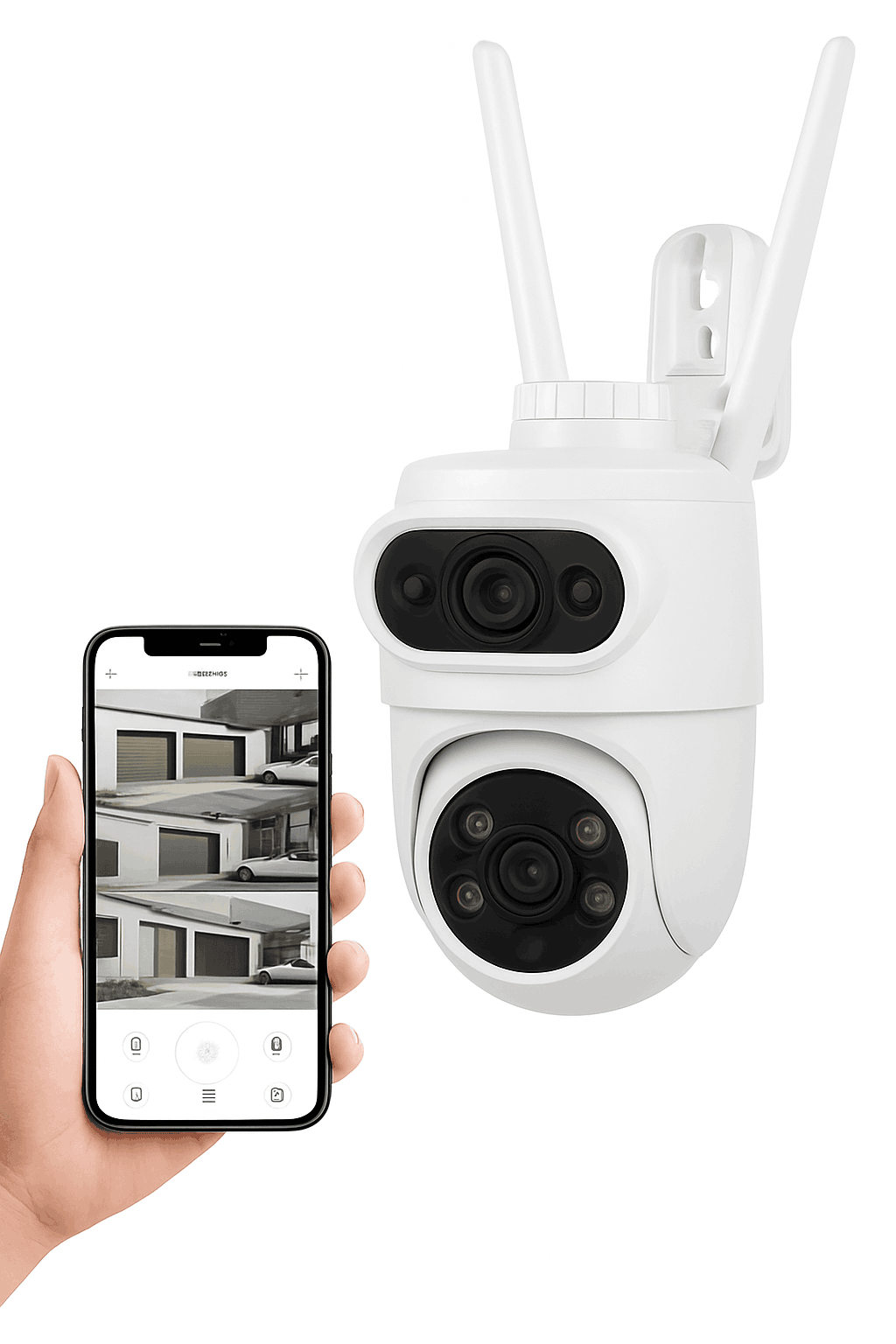 5K Dual Lens Outdoor PTZ Security Camera with WiFi & Night Vision-5K With 32GB Card / US Plug
