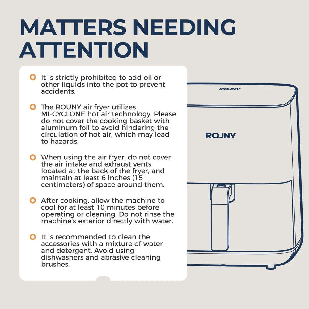 5L Air Fryer — Family-Size Smart Air Fryer-ROUNY / Poland / EU