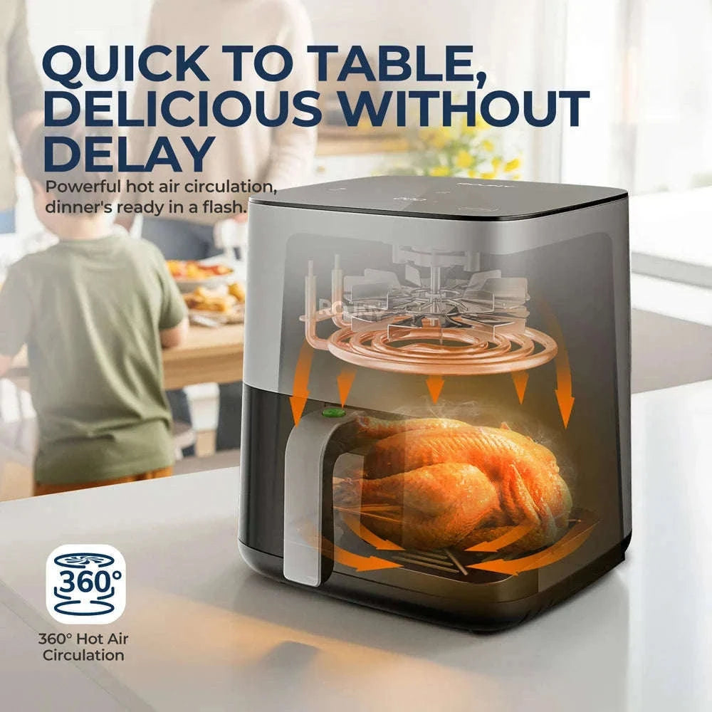 5L Air Fryer with Touch Controls and Viewing Window-ROUNY / Poland / EU